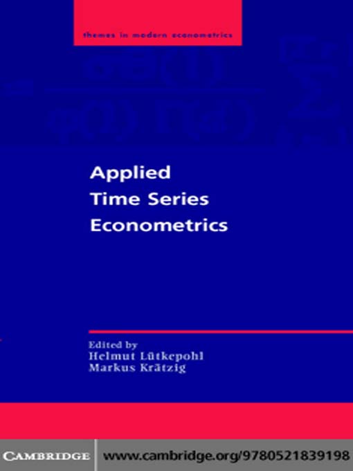 Title details for Applied Time Series Econometrics by Helmut Lütkepohl - Available